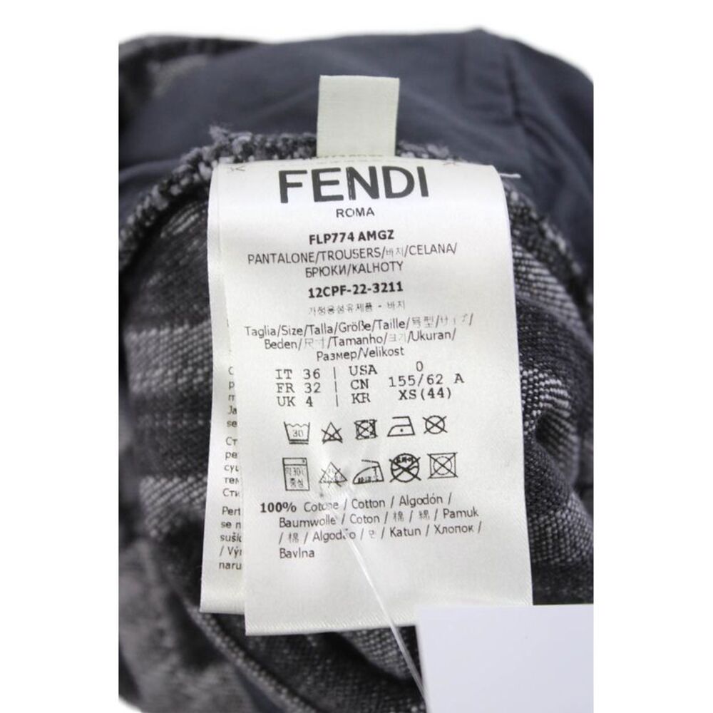Fendi Womens Gray Logo Wide-Leg Jeans High Rise Button Cotton Size 36 - Picture 7 of 10